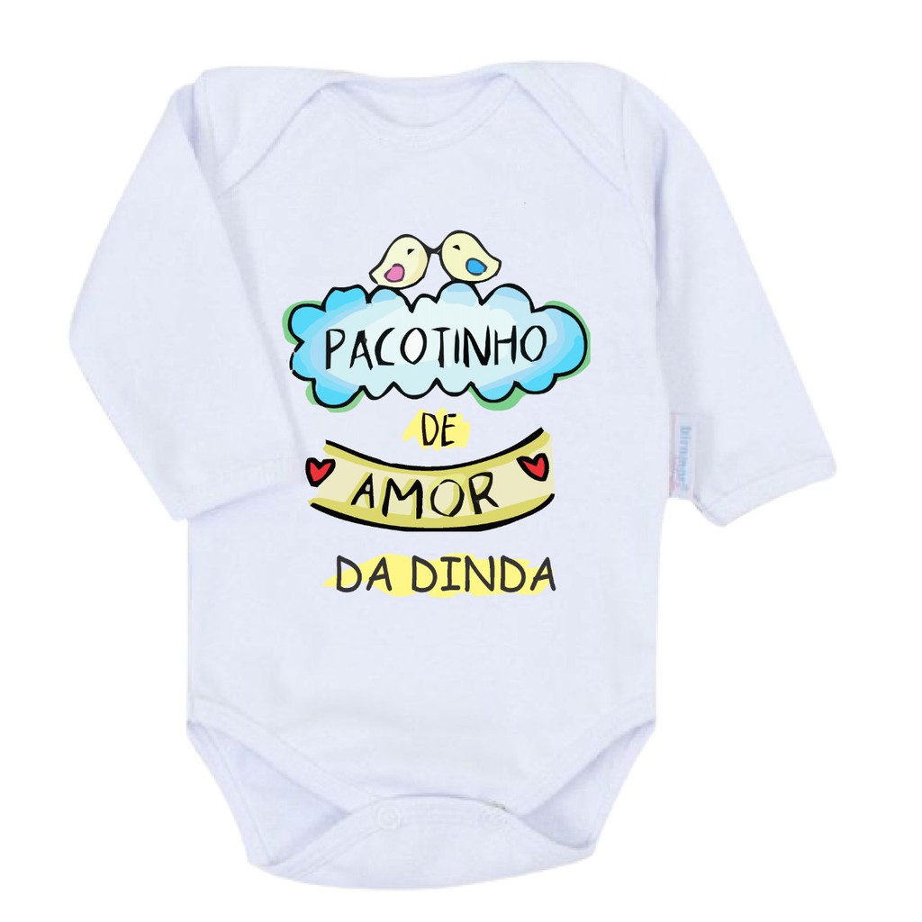 Roupa De Bebe Body Infantil Manga Longa Dinda Madrinha Tip Top Promoção