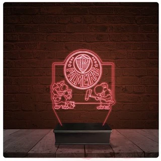 Abajur Luminária Acrílico Led - Palmeiras Futebol Time 17