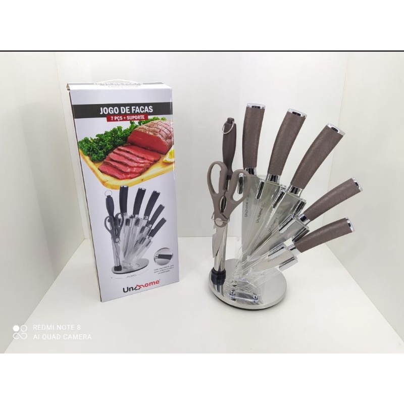 Suporte de facas rotativas de 360 graus para balcão de cozinha, suporte de  utensílios de cozinha de plástico multifuncional, bloco de facas de grande  capacidade, organizador de facas para economizar espaço, suporte