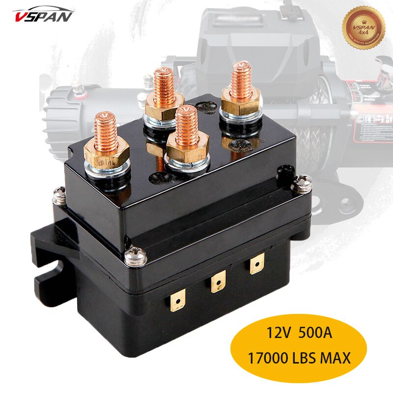 500A 12V Lier Solenoïde Relais Afstandsbediening Kit – Voor 8000lb-12000lb Lieren