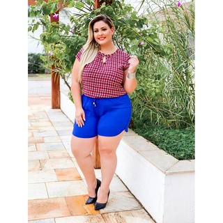 Blusa Plus Size em Viscose Manga Media Estampada - Moda Maior