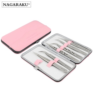 NAGARAKU Kit De Pinça De Extensão De Cílios Grande Precisão De Aço Inoxidável Mega Volume Ferramentas De Aplicação De Pestanas