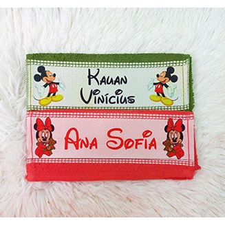 Toalha de boca personalizada com nome e tema