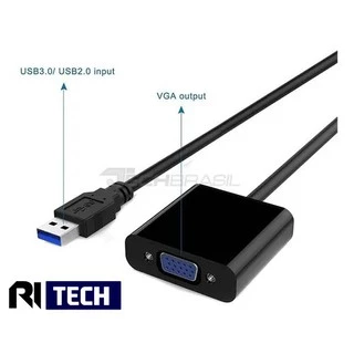 Cabo Adaptador Conversor Usb 3.0 2.0 Para Vga