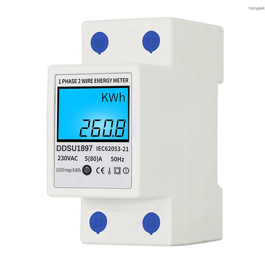 Medidor De Energia Elétrica Digital Monofásico Din Rail Medidor Elétrico Uma Fase Dois Fios Multifuncional Medidor Elétrico