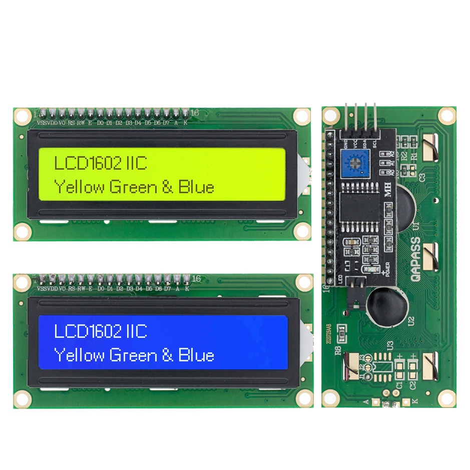 LCD1602 1602 Módulo LCD Azul/Verde Amarelo Tela LCD1602 + I2C/IIC 16x2 Caráter Display PCF8574T PCF8574 Interface I2C 5 V Para Arduino