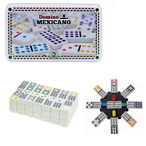 Jogo De Dominó Mexicano 91 Peças Lata Completo | Shopee Brasil