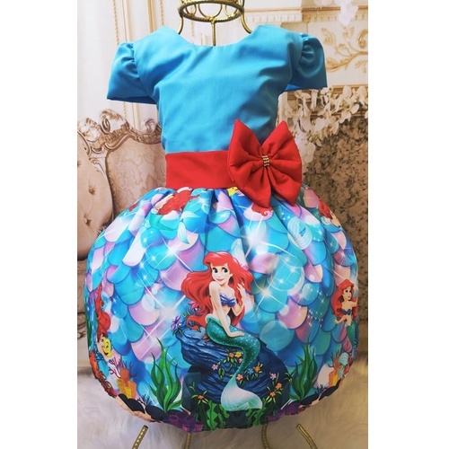 Vestido de Festa Pequena Sereia -vestidos de temas infantil