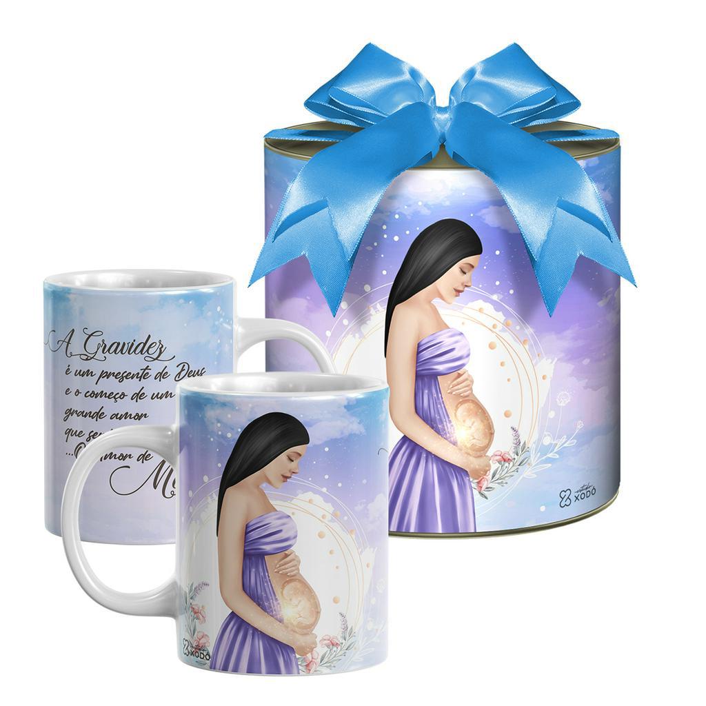 Caneca na Lata Personalizada Gravidez Presente de Deus Amor de Mãe ...