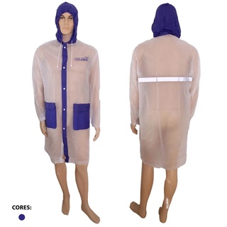 Capa de chuva adulto masculina feminina com capuz de PVC impermeável bolsos com capuz em todo o corpo proteção contra chuva