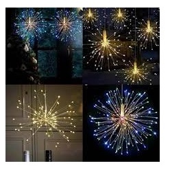 2x Romantic Lights Fogos De Artifício Luz Modelo à Pilha Eventos 120 LEDS 40 Ramos IP65 Controle Remoto
