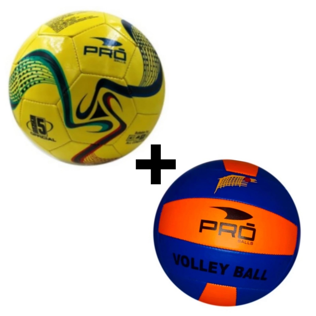 KIT Bola De Futebol Campo Tam 5 + Bola de Vôlei Praia/Quadra