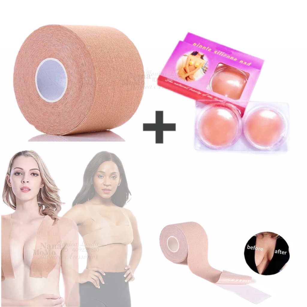 Pack Fita Adesiva Levanta Seios Boob Tape + Protetor de Mamilo