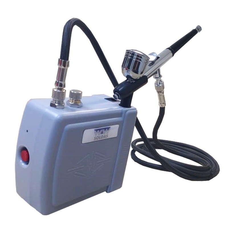 Aerografo Completo Mini Compressor Ar + Aerógrafo 0,3mm
