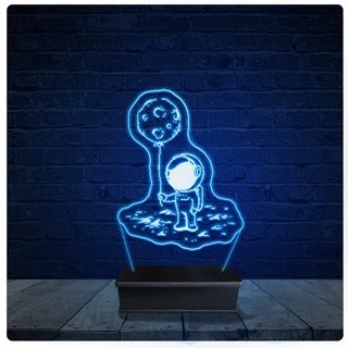 Luminária Led Acrilico Abajur - Astronauta Desenho 39