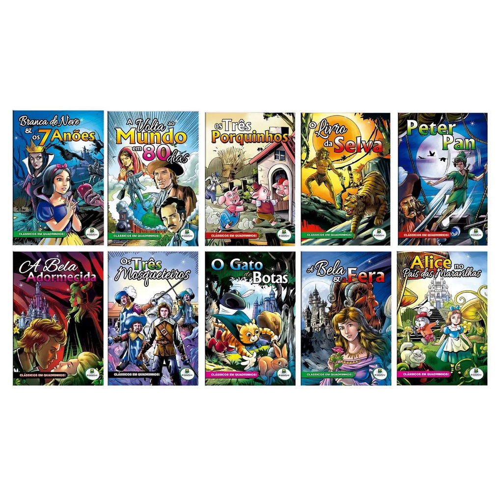 Coleção Clássicos Em Quadrinhos com 10 Livros - Brasileitura
