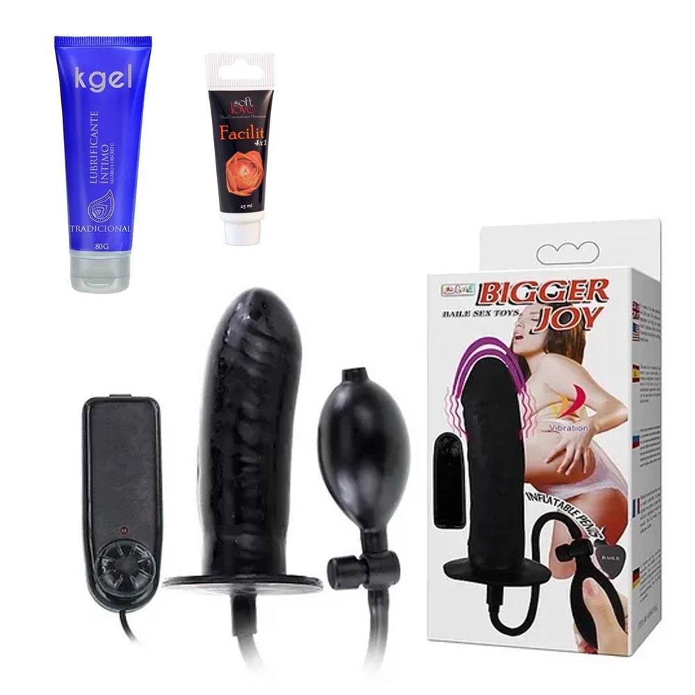 Plug Anal Inflável Cresce Vibrador Lubrificante Grande Infla Incha | Shopee  Brasil