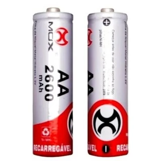 Pilha Recarregável MOX 2600 AA 2 PILHAS mAh