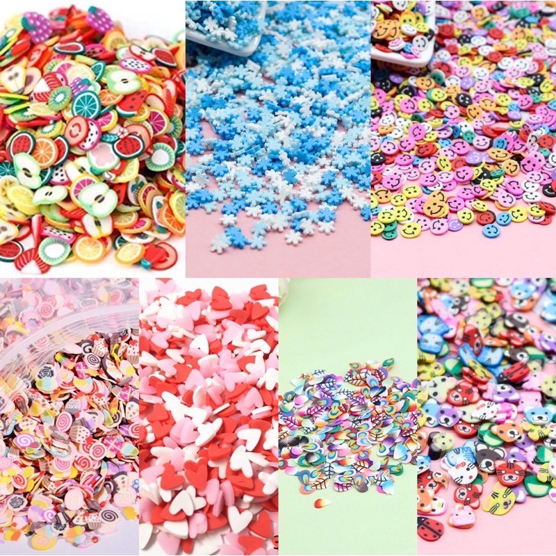 10g de Fimo fatiado para laços unhas decoração ，slime e artesanato