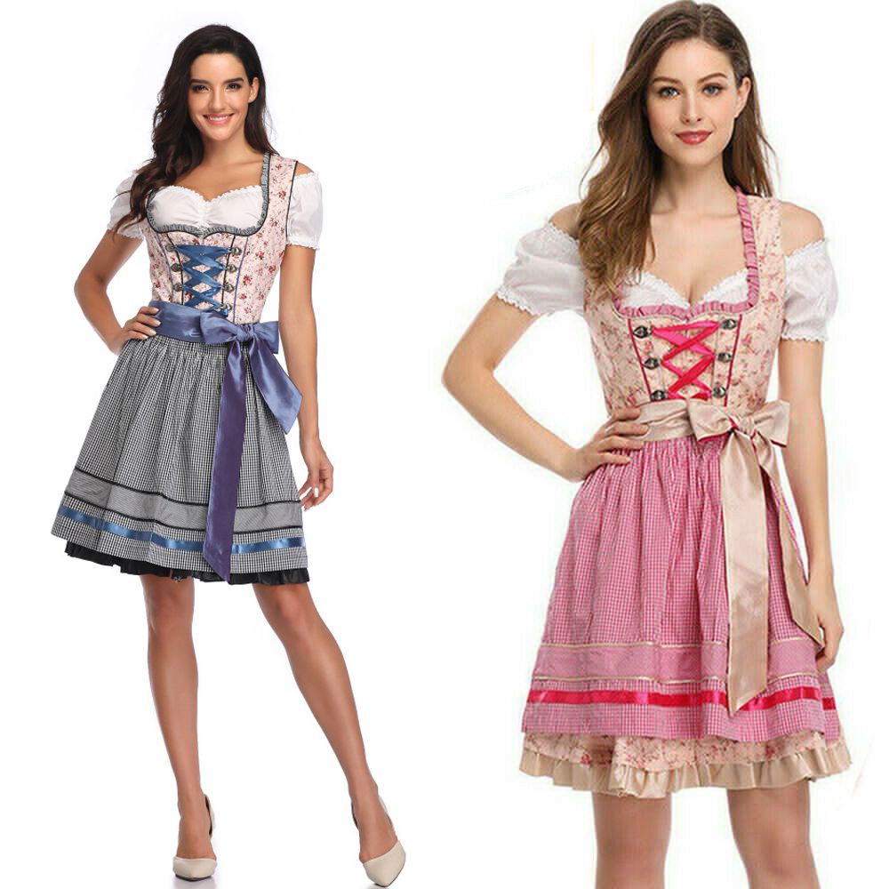 Dirndl Vestir Mulheres Alemão Oktoberfest Bavarian Beer Wench Fancy ...