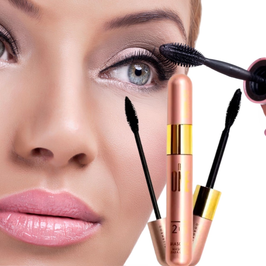 Rímel Máscara Cílios 2 Em 1 4d A Prova D'água 15ml The One Pink 21 ...