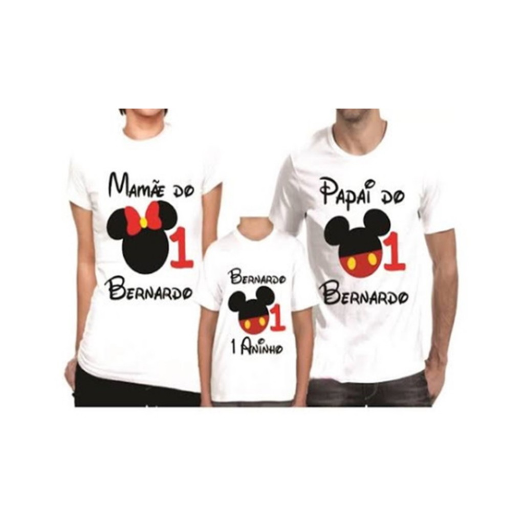 Camisa do mickey pai mae hot sale e filho