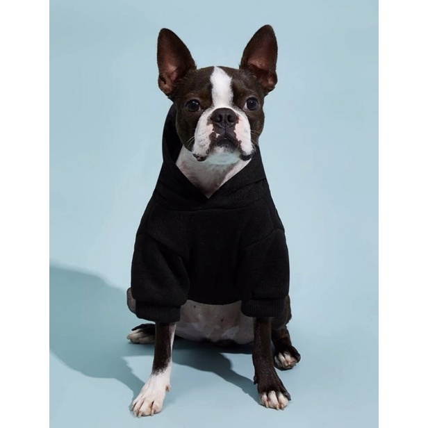 Moletom pet preto com capuz cachorro gato