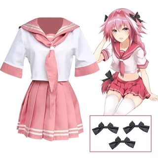 Anime Fate Astolfo Cosplay Costume JK School Uniform Sailor Dress Outfi Women Fancy Outfit Anime Costume