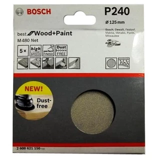 Disco de Lixa Tipo Tela 5 POL Grana 240 com 5 Unidades P240 BOSCH