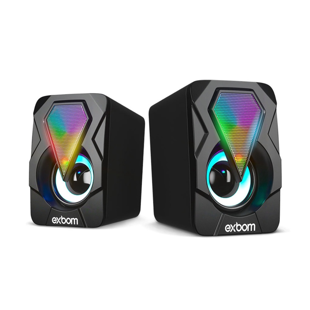 Caixa de som 2.0 com LED RGB Exbom CS-C20