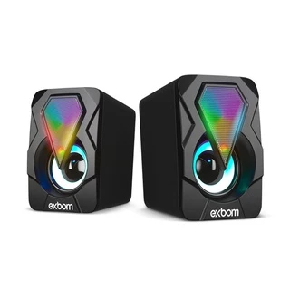 Caixa de som 2.0 com LED RGB Exbom CS-C20