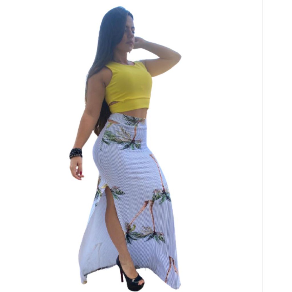 Saia Feminina Modela O Corpo Modelo Blogueira | Shopee Brasil