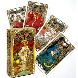 The Gilded Tarot Cards Adivinhação Deck Inglês Versões Edição Oracle Board  Playing Game For Party