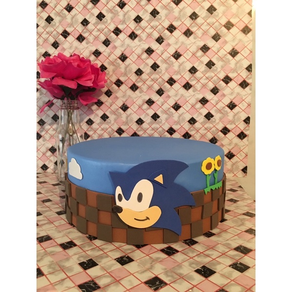 Artes de Monizinha - Bolo Fake Sonic 💙 . Hoje falamos de jogos