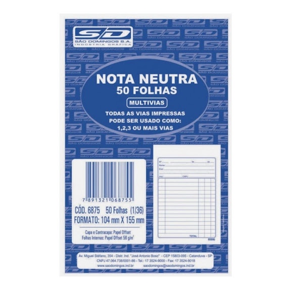 Bloco Nota Neutra 50 Folhas 104x143mm Sao Domingos Shopee Brasil 4780