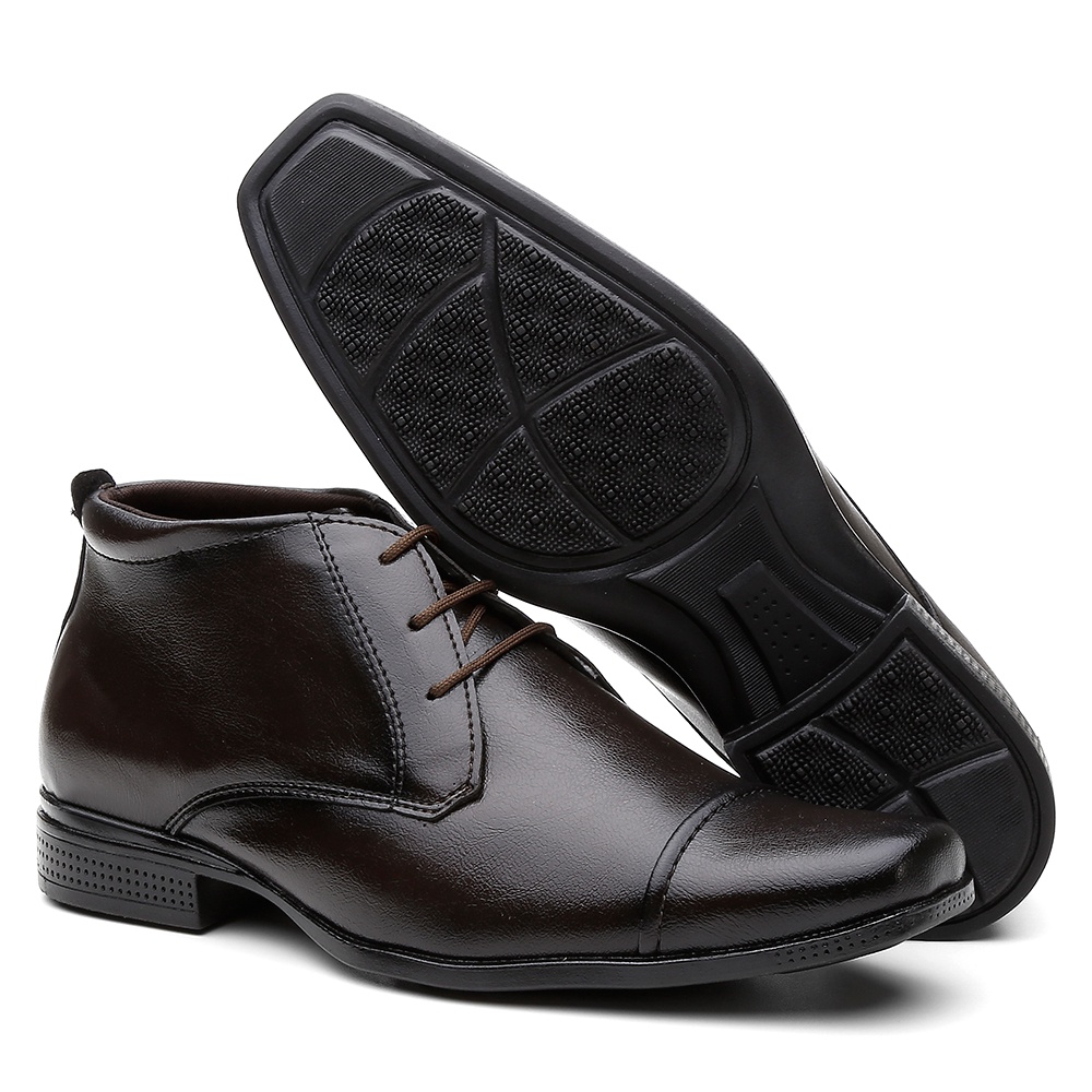 Botinha Coturno Masculino Com Cadarço Bota Social Casual Promoção