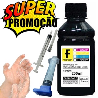 250ml Kit Tinta Preta Recarga Cartucho Impressora Hp 75 60 + Sugador Desentupidor Com manual de Instruções
