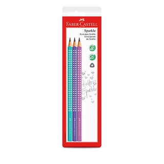 Kit Lápis EcoGrip FABER-CASTELL Sparkle c/ 3 unids
