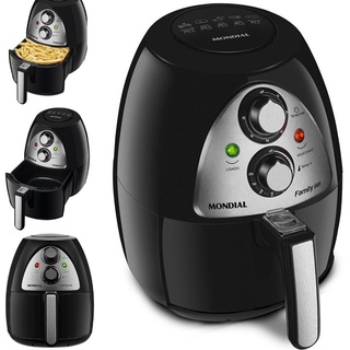 Fritadeira Elétrica Sem Óleo Air Fryer Mondial 4L tamanho Família Preto inox ideal para preparo de Batata - Carne - Hambúrguer - Pão de Queijo Bolo e muito mais