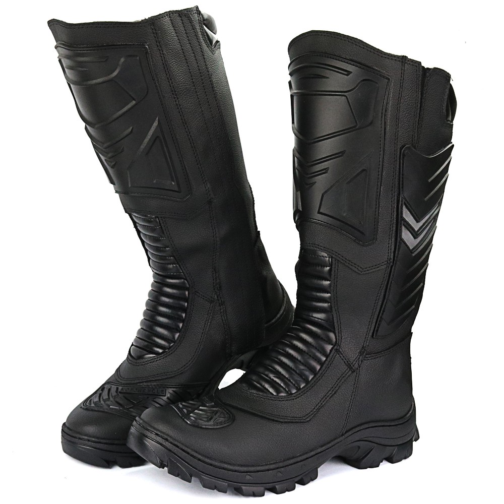 Bota feminina sale cano longo motociclista