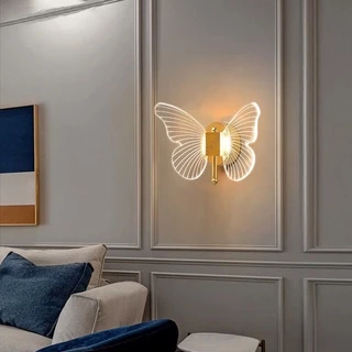 Luminária De Parede Borboleta LED Iluminação Interna Para Quarto Casa Cabeceira Decoração Sala De Estar Luz De Escada
