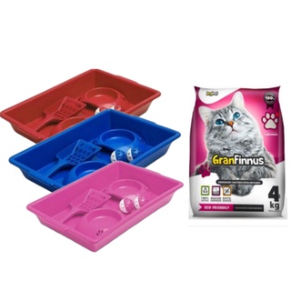 COMBO AREIA GATO GRANFINNUS 4KG + KIT BANDEJA GATOS FILHOTES