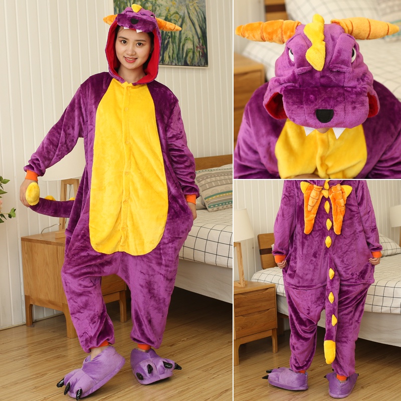 Pijama Kigurumi Manga Comprida Conjunto Bonito Spyro Animal Cartoon