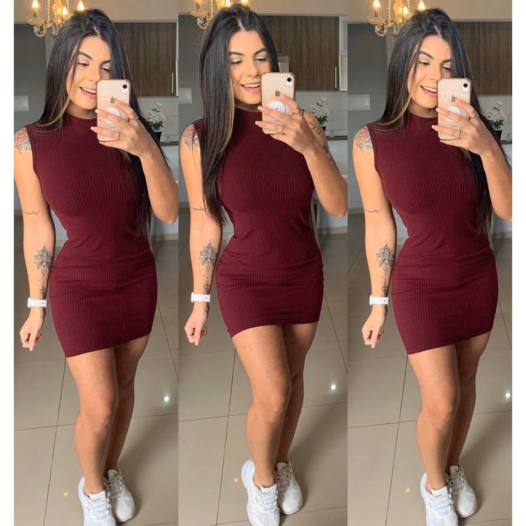 Vestido 2024 canelado marsala