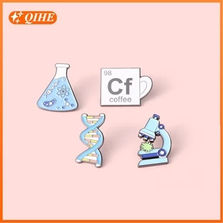 Criativo Ciência Esmaltado Pino Pinos De DNA Microscópio Biologico Experimento Pin Emblema Dos Desenhos Animados Broche De Lapela Presente Para O Amante