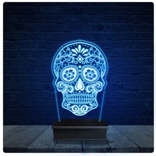 Luminária Led Acrilico Abajur - Caveira mexicana 02