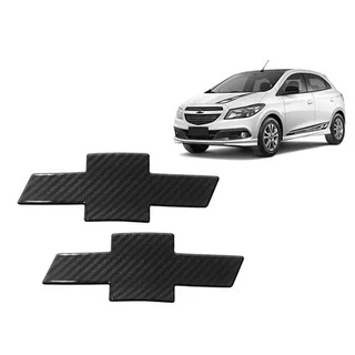 Kit Emblema Gravata Fibra De Carbono - Preto Fosco - Black Piano Gm Onix 12 13 14 15 16