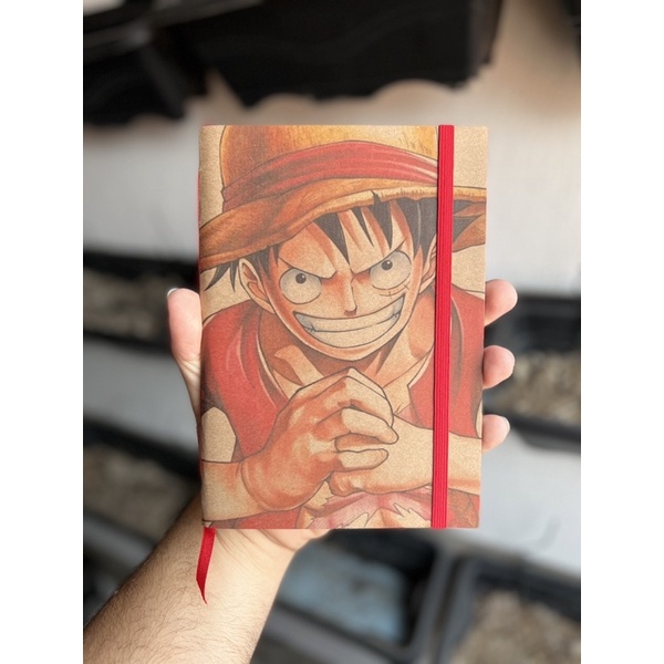 Sketchbook Caderno Desenho One Piece Luffy com Elástico e Marca Página  Aquarela