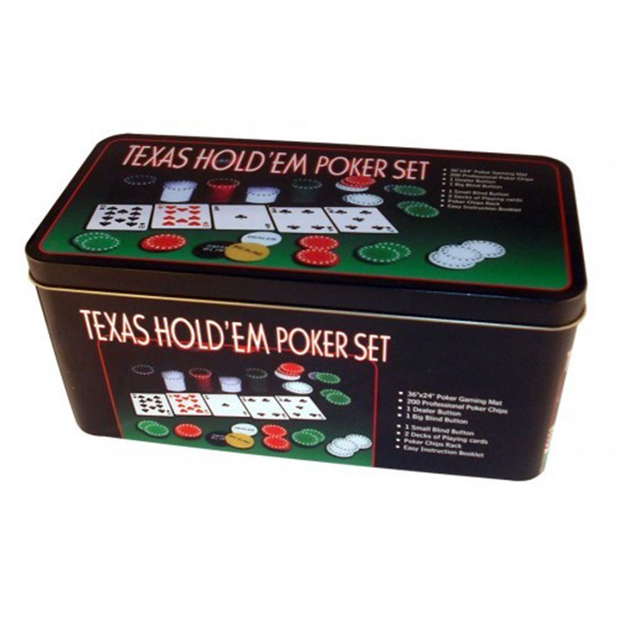 Kit Jogo Poker profissional Texas Hold'em 200 Fichas Numeradas + Feltro