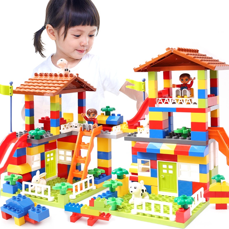 Blocos De Construção Compatível Com Lego Duplo Grande Partículas 89 Pcs Set Presentes De Aniversário Do Bebê Da Criança Brinquedos Educativos Criativos